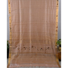 Tussar With Hand Painted Border