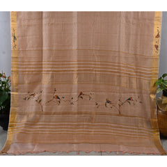 Tussar With Hand Painted Border