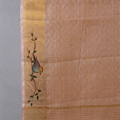 Tussar With Hand Painted Border