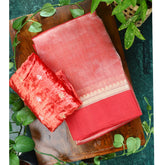 Pure organza Tissue saree With Violet Blouse