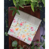 tussar tissue saree with digital boarder