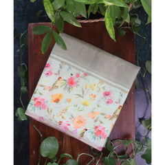 tussar tissue saree with digital boarder