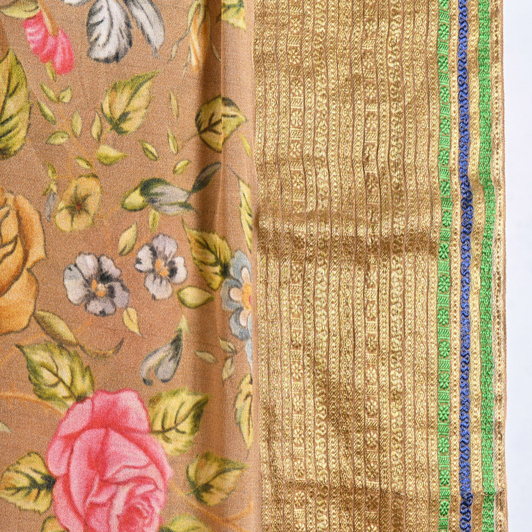 Floral Georgette with Kanchi Border Saree