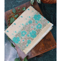 Organza Tissue With Thread Work saree